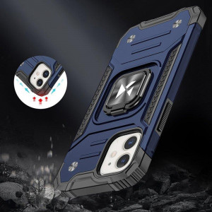 Подсилен гръб WOZINSKY Ring Armor със стойка - iPhone 14 Plus син - Img 6