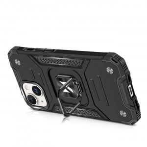 Подсилен гръб WOZINSKY Ring Armor със стойка - iPhone 15 червен - Img 4