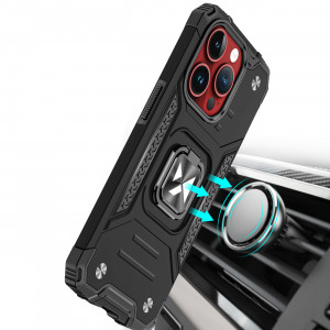 Подсилен гръб WOZINSKY Ring Armor със стойка - iPhone 15 Pro Max сребрист - Img 6