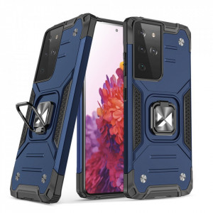 Подсилен гръб WOZINSKY Ring Armor със стойка - Samsung Galaxy S22 Ultra син - Img 1