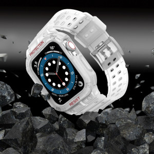 Подсилен калъф за корпус с каишка Protect - Apple Watch 41mm Series 9 / 41mm Series 8 / 41mm Series 7 / 40mm Series 6 / 40mm SE / 40mm Series 5 / 40mm Series 4 / 38mm Series 3 / 38mm Series 2 бял - Img 6