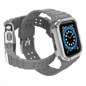 Подсилен калъф за корпус с каишка Protect - Apple Watch 41mm Series 9 / 41mm Series 8 / 41mm Series 7 / 40mm Series 6 / 40mm SE / 40mm Series 5 / 40mm Series 4 / 38mm Series 3 / 38mm Series 2 сив - Img 3