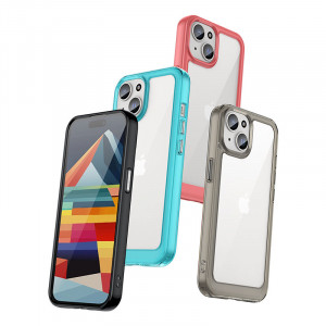 Прозрачен гръб с гел рамка Outer Space - iPhone 15 червен - Img 5