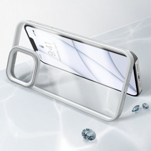 Прозрачен гръб с цветна рамка BASEUS Crystal - iPhone 13 Pro сив - Img 9