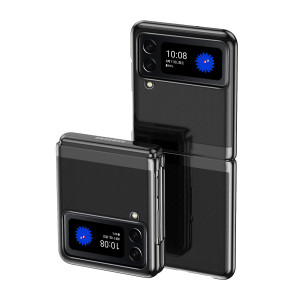Прозрачен калъф с цветна рамка Plating - Samsung Galaxy Z Flip4 черен - Img 1