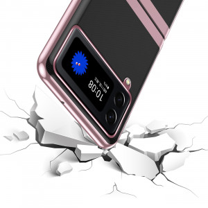 Прозрачен калъф с цветна рамка Plating - Samsung Galaxy Z Flip4 черен - Img 11