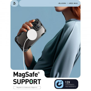 Прозрачен калъф 360° с черна рамка SUPCASE IBLSN ARES MagSafe - iPhone 15 Pro Max - Img 4