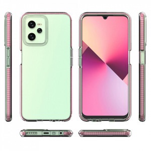 Прозрачен силиконов гръб с цветен кант Spring - Realme C35 черен - Img 2