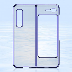 Прозрачен твърд калъф с цветна рамка Plating - Samsung Galaxy Fold син - Img 10