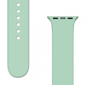 Силиконова каишка APS - Apple Watch 45mm Series 9 / 45mm Series 8 / 45mm Series 7 / 44mm SЕ (2nd gen) / 44mm SE / 44mm Series 6 / 44mm Series 5 / 44mm Series 4 / 42mm Series 3 / 42mm Series 2 светлозелен