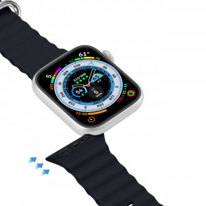 Силиконова каишка Dux Ducis OceanWave - Apple Watch 41mm Series 9 / 41mm Series 8 / 41mm Series 7 / 40mm Series 6 / 40mm SE / 40mm Series 5 / 40mm Series 4 / 38mm Series 3 / 38mm Series 2 / 38mm (1st gen) сив - Img 8
