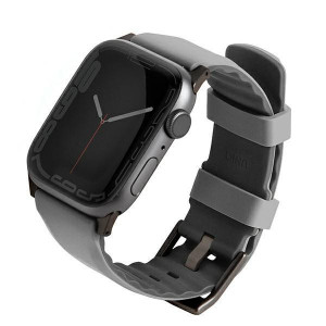 Силиконова каишка UNIQ Linus - Apple Watch 41mm Series 9 / 41mm Series 8 / 41mm Series 7 / 40mm Series 6 / 40mm SE / 40mm Series 5 / 40mm Series 4 / 38mm Series 3 / 38mm Series 2 / 38mm (1st gen) szary / chalk сив - Img 1