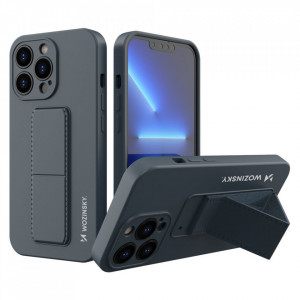 Силиконов гръб със стойка WOZINSKY Kickstand - iPhone 13 mini тъмносин - Img 1