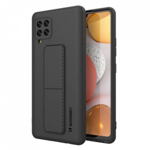 Силиконов гръб със стойка WOZINSKY Kickstand - Samsung Galaxy A42 5G черен - Img 1