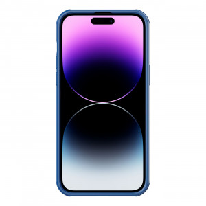 Силиконов гръб с подвижно покритие за камерата NILLKIN CamShield S - iPhone 14 Pro Max син - Img 4
