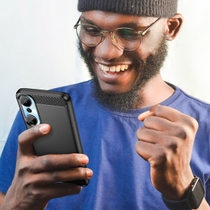 Силиконов гръб Carbon - Infinix Hot 20 черен - Img 7