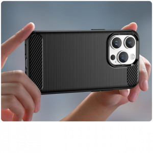 Силиконов гръб Carbon - iPhone 14 Pro Max черен - Img 5
