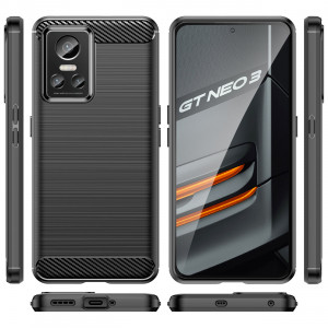 Силиконов гръб Carbon - Realme GT NEO 3 черен - Img 7