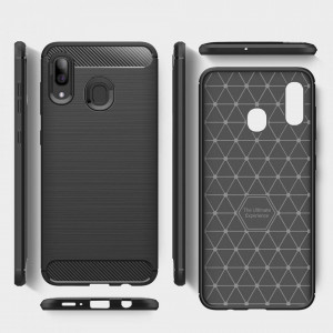 Силиконов гръб Carbon - Samsung Galaxy A20 / A30 черен - Img 3