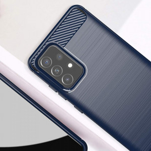 Силиконов гръб Carbon - Samsung Galaxy A72 син - Img 2