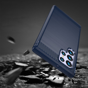 Силиконов гръб Carbon - Samsung Galaxy S23 Ultra син - Img 6