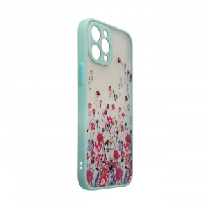 Силиконов гръб Design - iPhone 12 Pro светлосини цветя - Img 3