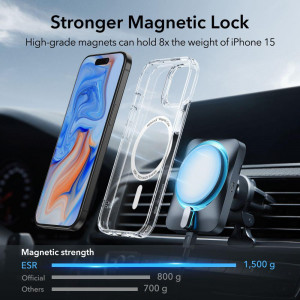 Силиконов гръб ESR Classic Hybrid Halolock MagSafe - iPhone 15 прозрачен - Img 8