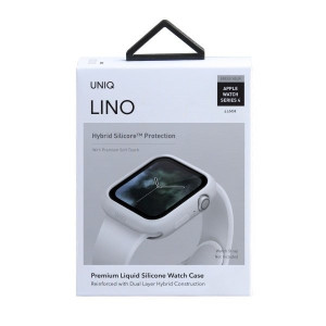 Силиконов калъф за корпус UNIQ Lino - Apple Watch 44mm Series 5 / 44mm Series 4 гълъбовобял - Img 4