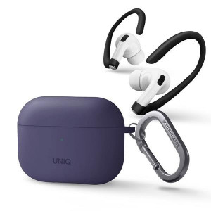 Силиконов калъф за слушалки UNIQ Nexo - AirPods Pro 2 + куки лилав - Img 2