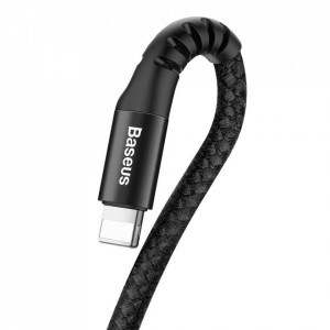 Спираловиден кабел за зареждане и данни BASEUS Fish Eye USB Type A към Lightning 2A 1m (CALSR-01) черен - Img 5