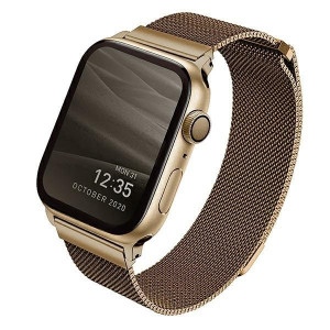 Стоманена каишка UNIQ Dante - Apple Watch 44mm SE / 44mm Series 6 / 44mm Series 5 / 44mm Series 4 златен - Img 1
