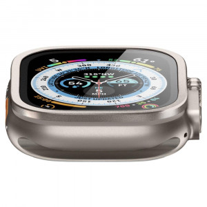 Стъклен протектор с метална рамка SPIGEN Tr Slim Pro - Apple Watch Ultra 49mm / Ultra 2 49mm TITANIUM - Img 5