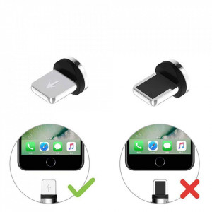 Тапичка преходник за магнитен USB Lightning кабел сребриста - Img 9