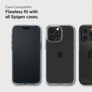 2 бр. закален стъклен протектор SPIGEN Align Master FC с инструмент за поставяне - iPhone 15 Pro Max черен - Img 10