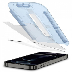 2 бр. закален стъклен протектор SPIGEN TR Ez Fit с инструмент за поставяне - iPhone 12 / 12 Pro - Img 9