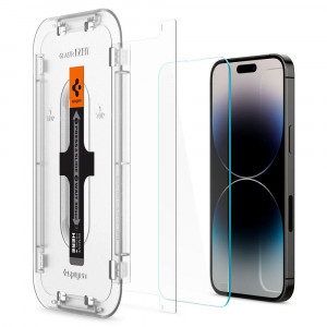 2 бр. закален стъклен протектор SPIGEN TR Ez Fit с инструмент за поставяне - iPhone 14 Pro - Img 7