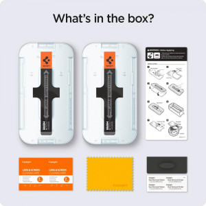 2 бр. закален стъклен протектор SPIGEN TR Ez Fit с инструмент за поставяне - iPhone 13 / 13 Pro - Img 13
