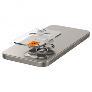 2 бр. протектор за камера SPIGEN Optik TR Ez Fit - iPhone 14 Pro / Pro Max / 15 Pro / Pro Max natural titanium - Img 6