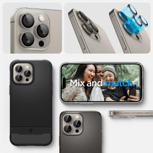 2 бр. протектор за камера SPIGEN Optik TR Ez Fit - iPhone 14 Pro / Pro Max / 15 Pro / Pro Max natural titanium - Img 11