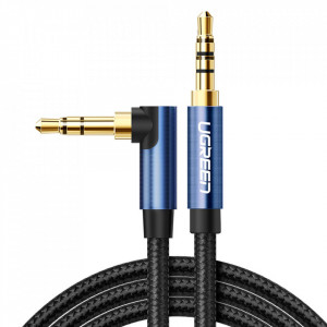 90° аудио кабел UGREEN жак 3.5mm 1.5m (AV112) син - Img 1