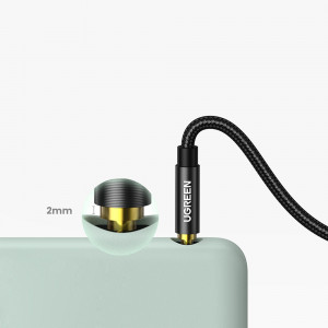 90° аудио кабел UGREEN жак 3.5mm 1m син (AV112) - Img 6