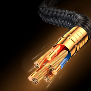 90° кабел за зареждане и данни с оплетка JOYROOM USB Type A към Lightning с бързо зареждане 2.4A 1.2m черен (S-UL012A6) - Img 5