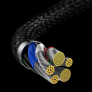 90° кабел за зареждане и данни BASEUS MVP 2 USB Type C към Lightning с бързо зареждане 20W 1m черен / червен - Img 15