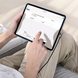 90° кабел за зареждане и данни UGREEN USB Type C към USB Type C Power Delivery 60 W 20 V 3A 2m черен / сив (US255 50125) - Img 3