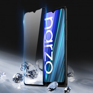 9D закален стъклен протектор с пълно покритие DUX DUCIS съвместим с гръб - Realme narzo 50A с черна рамка - Img 4