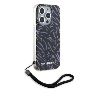 Karl Lagerfeld Zebra With Cord iPhone 15 Pro Max Case - Purple - Img 3