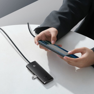 USB хъб BASEUS Lite Series USB Type A към 4x USB Type A 3.0 5Gb / s (WKQX030101) черен - Img 8