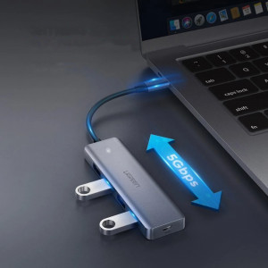 USB хъб UGREEN USB Type C към 4x USB Type A 3.2 Gen.1 и USB Type C Power Delivery (CM219 70336) сив - Img 16