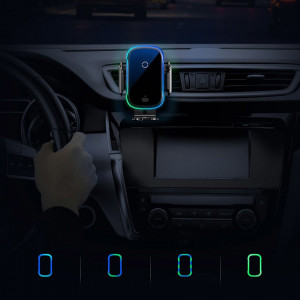 Автоматична смарт стойка за телефон за кола тип скоба за вентилационен отвор BASEUS Smart Vehicle с безжично зарядно Qi 15W (WXHW03-01) черна - Img 9