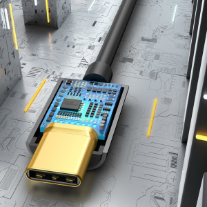 Адаптер за слушалки BASEUS L54 USB Type C към мини жак 3.5mm DAC конвертор, 24 bit, 48 KHz (CATL54-01) черен - Img 10